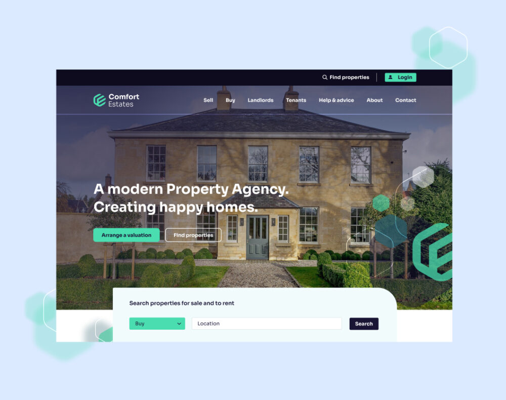 Estate agency web design example