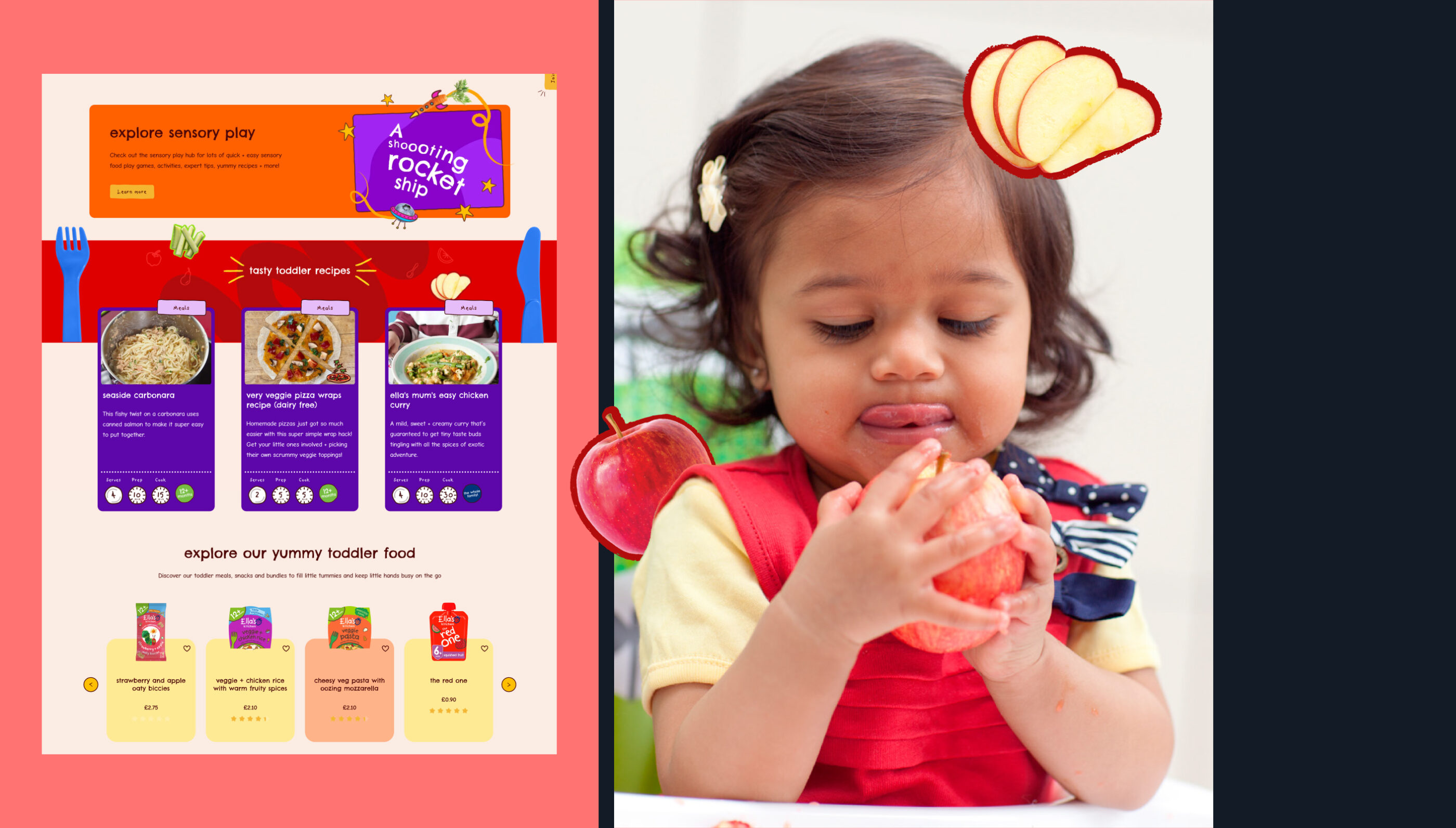 Ellas Kitchen weaning pack page design