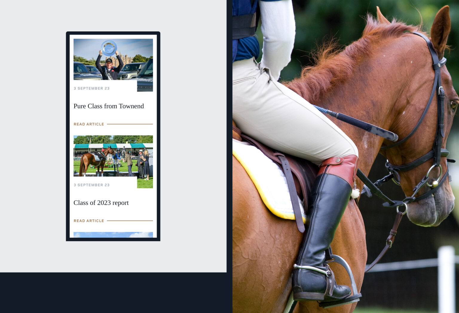 07 Burghley Horse Trials news articles on phone